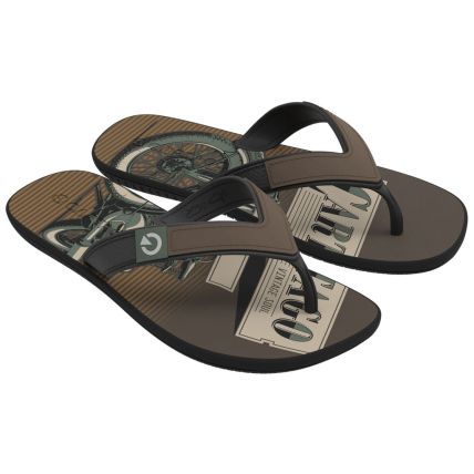 Chinelo Masculino Cartago Dakar - 10738 - Preto/verde/marrom - Atacado