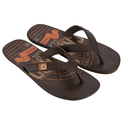 Chinelo Masculino Cartago Dakar - 10738 - Marrom/marrom/laranja - Atacado