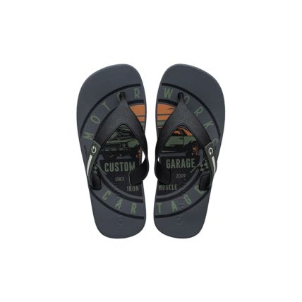 Chinelo Infantil Cartago Dakar - 10808 - Grafite/preto/verde - Atacado