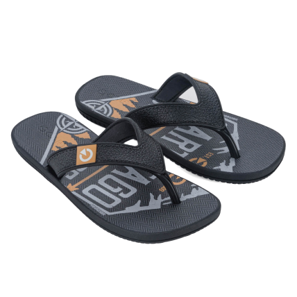 Chinelo Infantil Cartago Dakar - 10808 - Preto/cinza/amarelo - Atacado
