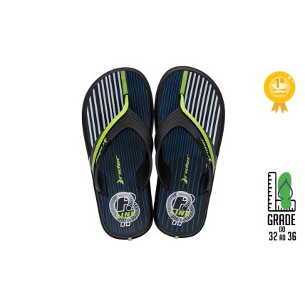 Chinelo Infantil Rider R Line Ii - 11552 - Preto/preto/azul - Atacado