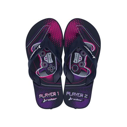 Chinelo De Dedo Infantil Rider Street Joy - 11768 - Azul/rosa/roxo - Atacado