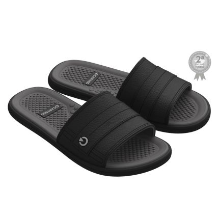 Chinelo Gáspea Masculino Cartago Vêneto - 11872... - Preto/preto/cinza - Atacado