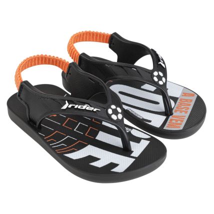 Chinelo Baby Rider Street Olé - 12025 - Preto/laranja/branco - Atacado