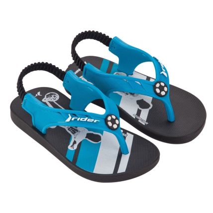 Chinelo Baby Rider Street Olé - 12025 - Preto/Azul/Branco - Atacado