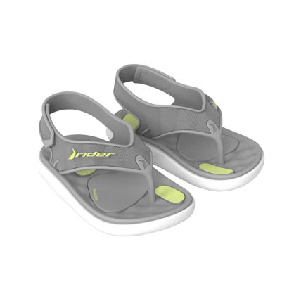 Chinelo Baby Rider R Line Plus - 12027 - Branco/cinza - Atacado
