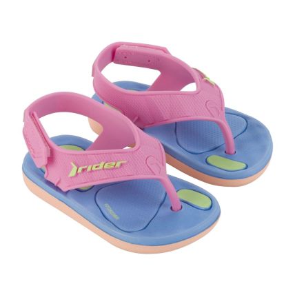 Chinelo Baby Rider R Line Plus - 12027 - Bege/rosa/azul - Atacado