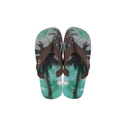 Chinelo Infantil Cartago Paraty - 12049 - Bege/marrom/verde - Atacado