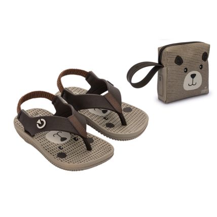 Chinelo Baby Cartago Jasper - 12050 - Bege/marrom - Atacado