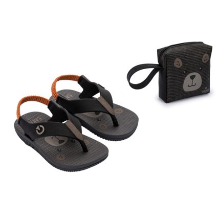Chinelo Baby Cartago Jasper - 12050 - Cinza/preto/laranja - Atacado
