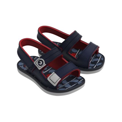 Sandália Baby Cartago Mini - 12056 - Cinza/Azul/Vermelho - Atacado