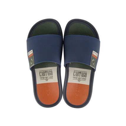Chinelo Slide Infantil Cartago Detroit - 12059 - Azul/Laranja/Verde - Atacado