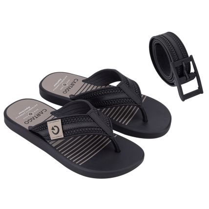 Chinelo Masculino Cartago Istambul - 12062 - Preto/cinza - Atacado