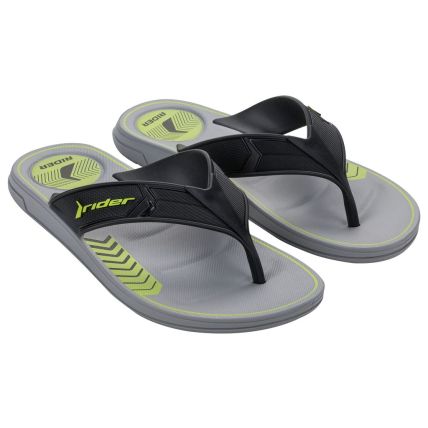 Chinelo Masculino Rider Start - 12064 - Cinza/preto/verde - Atacado