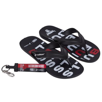 Chinelo Masculino Rider Slam Nba - 12065 - Preto/preto/branco - Atacado