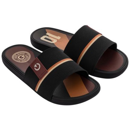 Chinelo Gáspea Masculino Cartago Detroit - 12096 - Preto/preto/laranja - Atacado