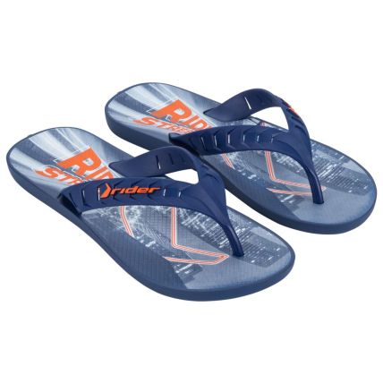 Chinelo Masculino Rider Street City - 12107 - Azul/azul/laranja (Bd564) - Atacado