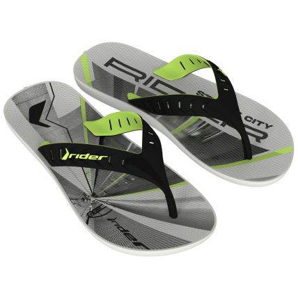 Chinelo Masculino Rider Street City - 12107 - Cinza/preto/verde - Atacado