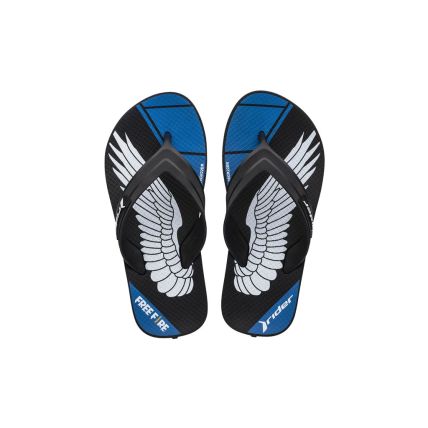 Chinelo Infantil Rider Strike Free Fire - 12111 - Preto/preto/azul - Atacado