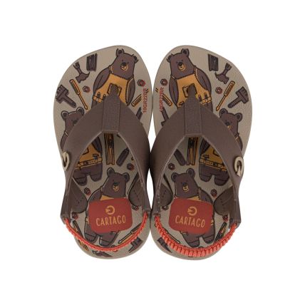 Chinelo De Dedo Baby Cartago Austin - 12192 - Bege/marrom - Atacado