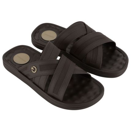Chinelo Slide Masculino Cartago Alabama - 12203 - Marrom Escuro/Marrom - Atacado 