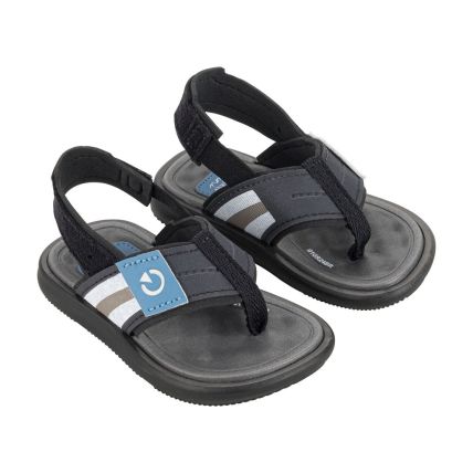 Chinelo Baby Cartago Mini Ii - 12234 - Preto/cinza/azul - Atacado