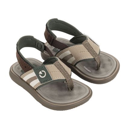 Chinelo Baby Cartago Mini Ii - 12234 - Marrom/bege/verde - Atacado