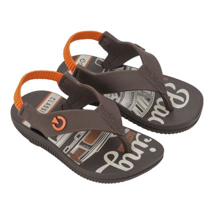 Chinelo Baby Cartago Atlanta - 12256 - Marrom/marrom/laranja - Atacado