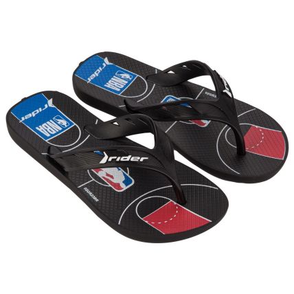 Chinelo Infantil Rider Street Nba - 12260 - Preto/vermelho/azul - Atacado