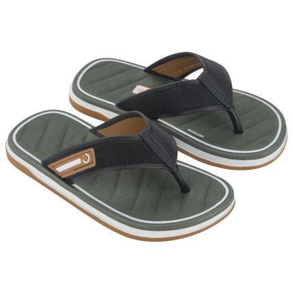 Chinelo Infantil Carta Malaga Sport - 12309 - Branco/preto/verde - Atacado