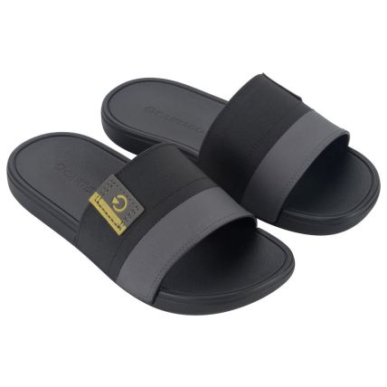 Chinelo Gáspea Infantil Cartago Dakar Ii - 12331 - Preto/Grafite/Amarelo - Atacado