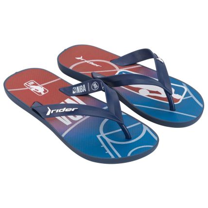 Chinelo Masculino Rider Feel Nba - 12378 - Azul/vermelho/branco - Atacado