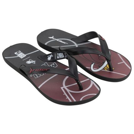 Chinelo Masculino Rider Feel Nba - 12378 - Preto/amarelo/branco - Atacado
