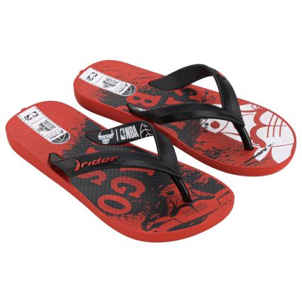 Chinelo Infantil Rider Feel Nba - 12379 - Vermelho/preto/branco - Atacado
