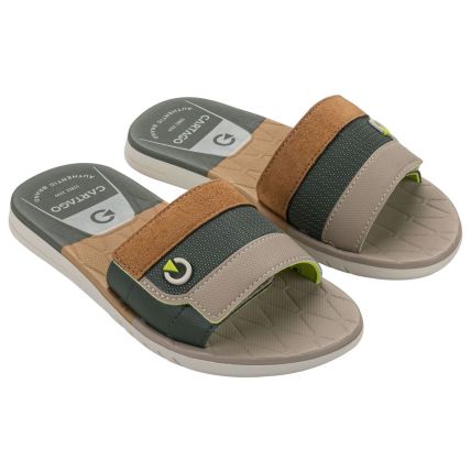 Chinelo Gaspea Masculino Cartago Sevilha V - 12391 - Bege/verde/castor - Atacado