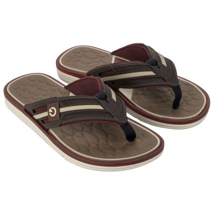 Chinelo Masculino Cartago Lyon Iii - 12399 - Bege/marrom/bordo - Atacado