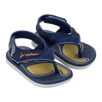 Chinelo Baby Rider R Line Plus Ii - 12454 - Branco/azul/amarelo - Atacado