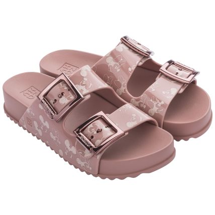 Chinelo Slide Feminino Zaxy Joy Mickey Partner - 18262 - Nude Medio - Atacado