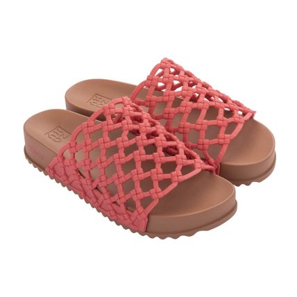 Chinelo Slide Feminino Zaxy Sossego - 18429 - Vermelho/bege Escuro - Atacado