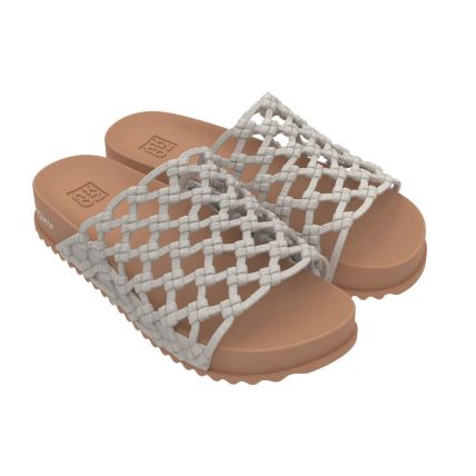 Chinelo Slide Feminino Zaxy Sossego - 18429 - Off White/bege Escuro - Atacado