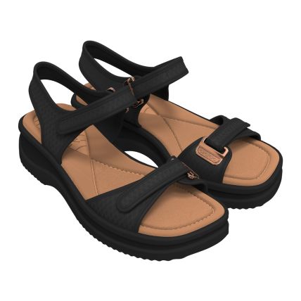 Papete Feminina Azaleia Vera Soft Therapy - 18451 - Preto/Terroso Escuro - Atacado