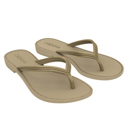 Rasteira Feminina Grendha Mais Acai Essencia - 18510 - Dourado - Atacado