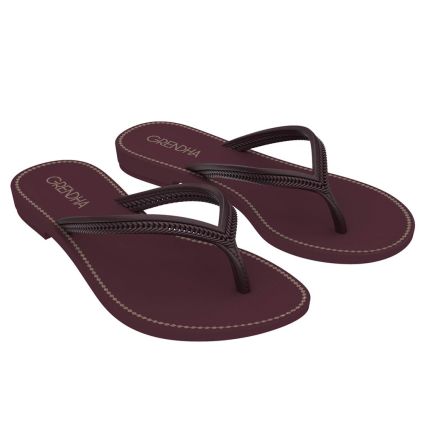 Rasteira Feminina Grendha Mais Acai Essencia - 18510 - Bordo - Atacado