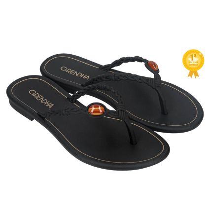 Rasteira Feminina Grendha Cacau Tribal - 18541 - Preto - Atacado