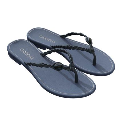 Rasteira Feminina Grendha Cacau Tribal - 18541 - Azul Jeans Medio - Atacado