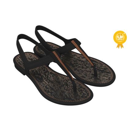 Sandália Feminina Grendha Cacau Croche - 18543 - Preto - Atacado