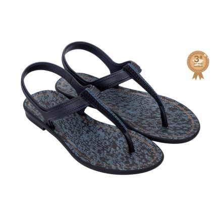 Sandália Feminina Grendha Cacau Croche - 18543 - Azul Jeans Profundo - Atacado