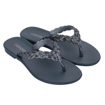Rasteira Feminina Grendha Cacau Exuberante - 18544 - Azul Jeans Escuro - Atacado