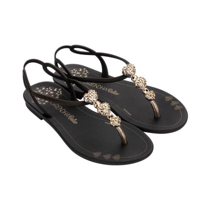 Sandalia Infantil Grendha Bela Cacau Charme - 18550 - Preto - Atacado