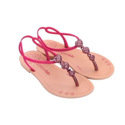 Sandalia Infantil Grendha Bela Cacau Charme - 18550 - Terroso Medio/rosa - Atacado
